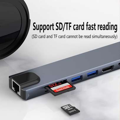 USB C Hub 8-in-1 Type C, For Laptops, Tablets, Smartphones image 2