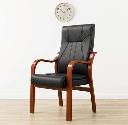 Ergonomic Office Chair Black Faux Leather image 7