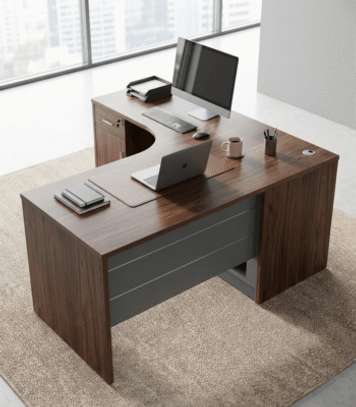 Modern Executive Curved Custom Desk image 3