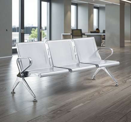 Heavy Duty 3 Seater Metal Office Bench image 5