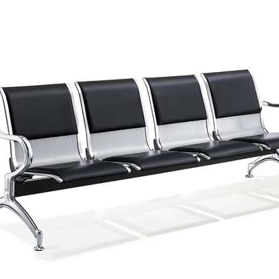 Office Bench: 3 Seater Black Office Bench In Magena image 2