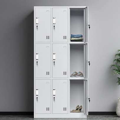 9 Locker Metallic Storage Cabinet image 4