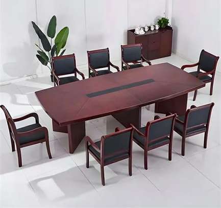 Mahogany 2.4m Curved Edge Conference Office Table image 4
