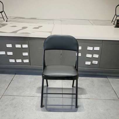 Office Chair: Ergonomic Folding Metal Outdoor Armless Chair image 2