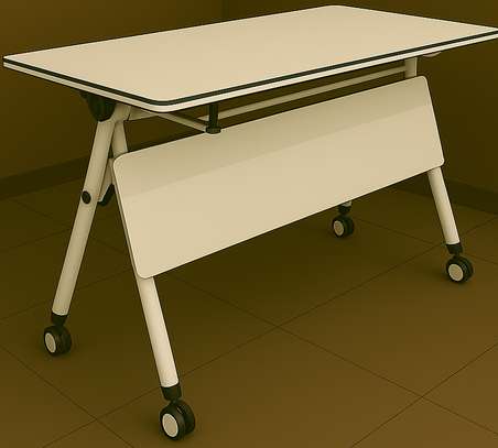 Office Table; Smooth-rolling Casters Foldable Table image 5