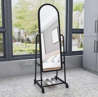 Metal Frame Swivel Dressing Mirror With Storage image 12