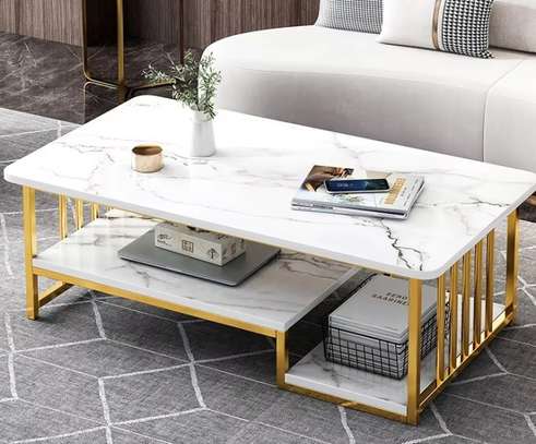 Coffee Table; Top Marble Coffee Table in Tabaka image 2