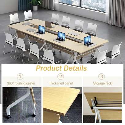 Brown Foldable Conference Meeting Table image 11