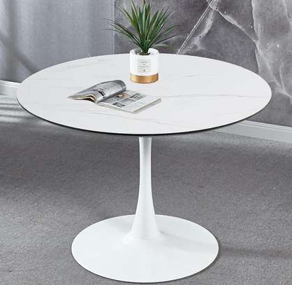 Dining Table; Round Finish Dining Table image 6