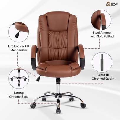 Office Seat: High Back Ergonomic Chair With Soft Pu Armrest image 2