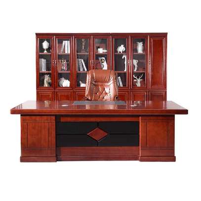 Office Desk; 1600mm Posh Mahogany Office Desk With Extension image 6