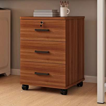 3-Drawers modern wooden office pedestal image 3