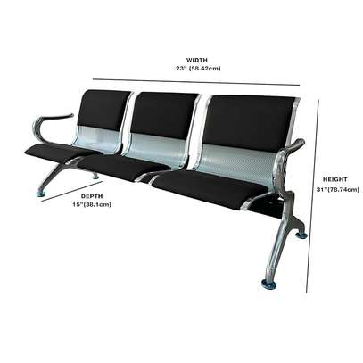 3-Seater Semi Padded Waiting Area Chair image 4