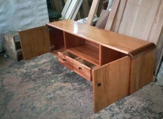 Wooden TV Stand with slated Doors and Drawers image 8