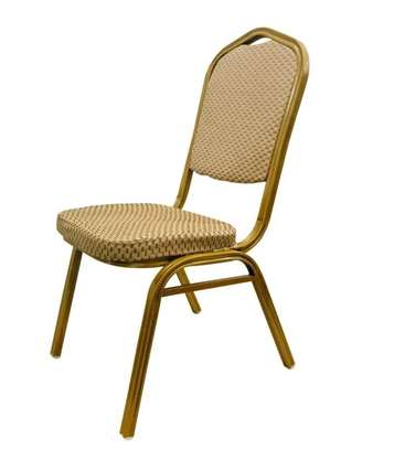 Office Chair: Brown Steel Base Banquet Chair image 4