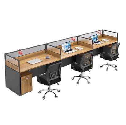 Cubic 3 Way Modern MDF Office Workstation Desk image 2