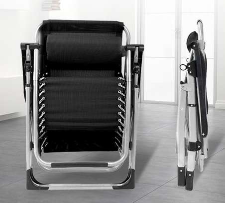 Home Chairs; Silver Cushioned Fold Away Chair image 5