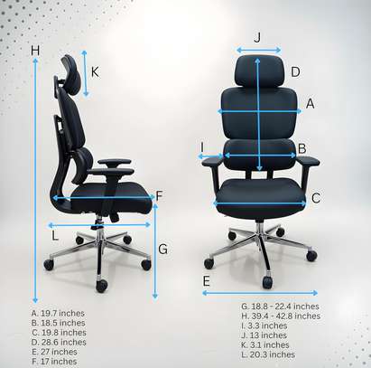 Office Chair; High Back Orthopedic Fabric Office Chair image 15