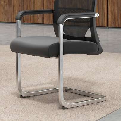 Office Tables: Non-Rotating Mesh Office Guest Chair image 3