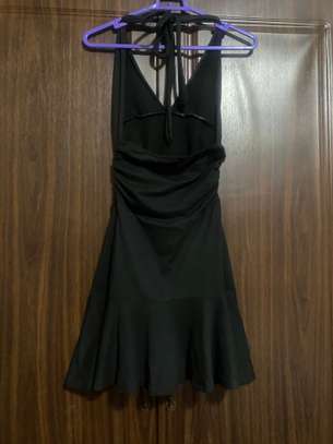 Elegant Little Black Dress Sleeveless V-Neck Flared image 2
