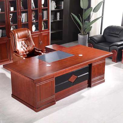 Office Desk; 1600mm Posh Mahogany Office Desk With Extension image 3