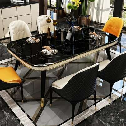 Dining Set; Black Marble Dining Set in Nyamaiya image 3