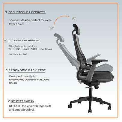 Office Chair: High Back Orthopedic Chair For Office Comfort image 4