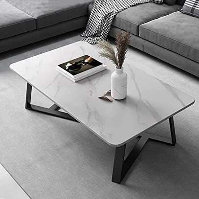 Rectangular Marble Top Living Room Coffee Table image 3