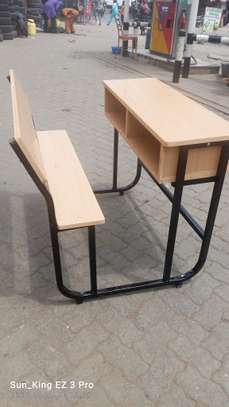 2 seater modern school desk with a bench image 11