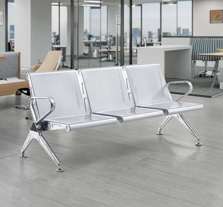 Heavy Duty 3 Seater Metal Office Bench image 4