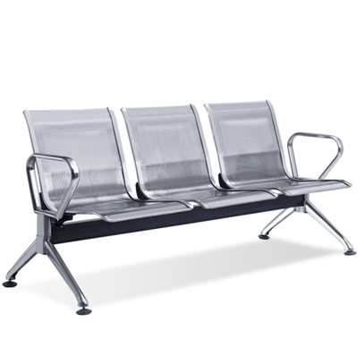 Office Bench: 3 Seater Black Office Bench In Magena image 3