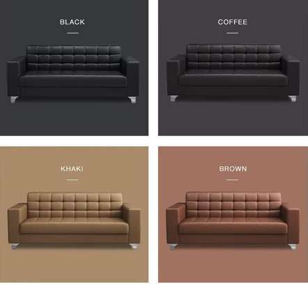 Office sofa: 5-seater leather corner sectional sofa image 2