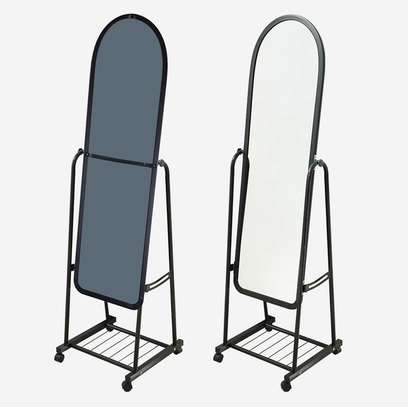 Metal Frame Swivel Dressing Mirror With Storage image 4