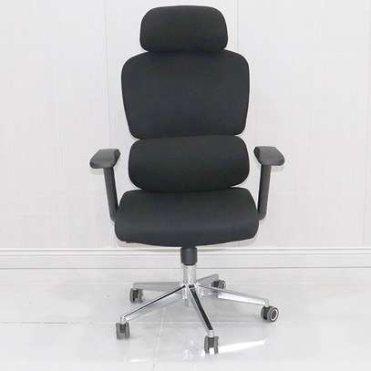 Office Chair: Black Fabric Orthopedic Office Seat image 4