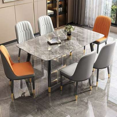 Dining Set: 4 Seater Marble Dining Set In Riosiri image 3