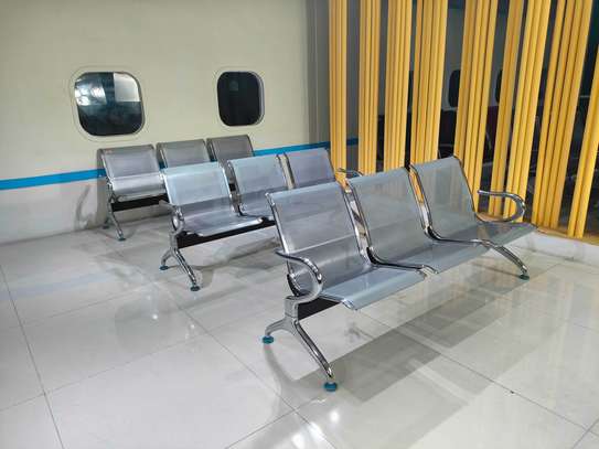 3-Link Metallic Waiting Room Bench image 3