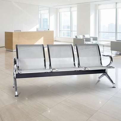 3-Link Metallic Waiting Room Bench image 2