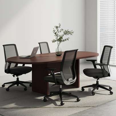 Conference Table: Durable 180 Oval Wooden Table for Meeting image 3