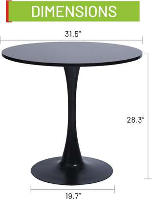 31.5” Black Round Dining Table with Tulip Base image 3