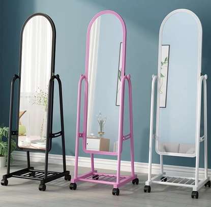 Metal Frame Swivel Dressing Mirror With Storage image 14