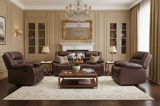 Office Sofa; 5-Seater Fabric Recliner Sofa image 7
