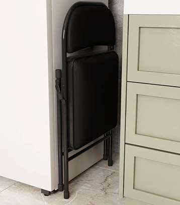 Office chair: Black leather foldable suty chair image 3