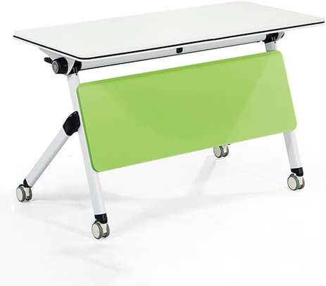 Folding Table: Pull-out Desk With Privacy Flaps, White image 3