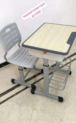 Adjustable Student Desk & Chair Set with Storage Shelf image 4