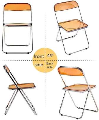Armless Clear Foldable Plastic Chair image 11