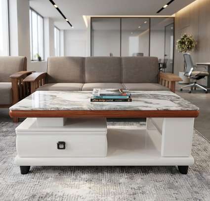 Coffee Tables : Marble-Top Rectangular Coffee Table image 5