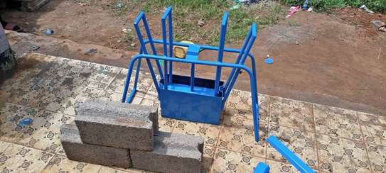 Manual Block Press Blue Metal Frame Compact Design image 4