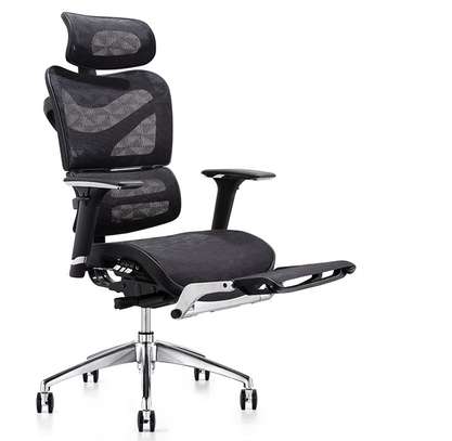 Office Chair: Mesh Orthopedic Seat With Footrest image 4