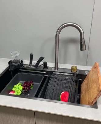 Black  Sink Double Bowl 750x450mm image 4