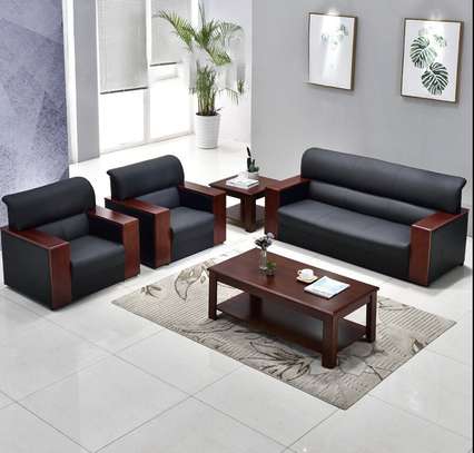 Leather 5 Seater Waiting Office Sofa image 9